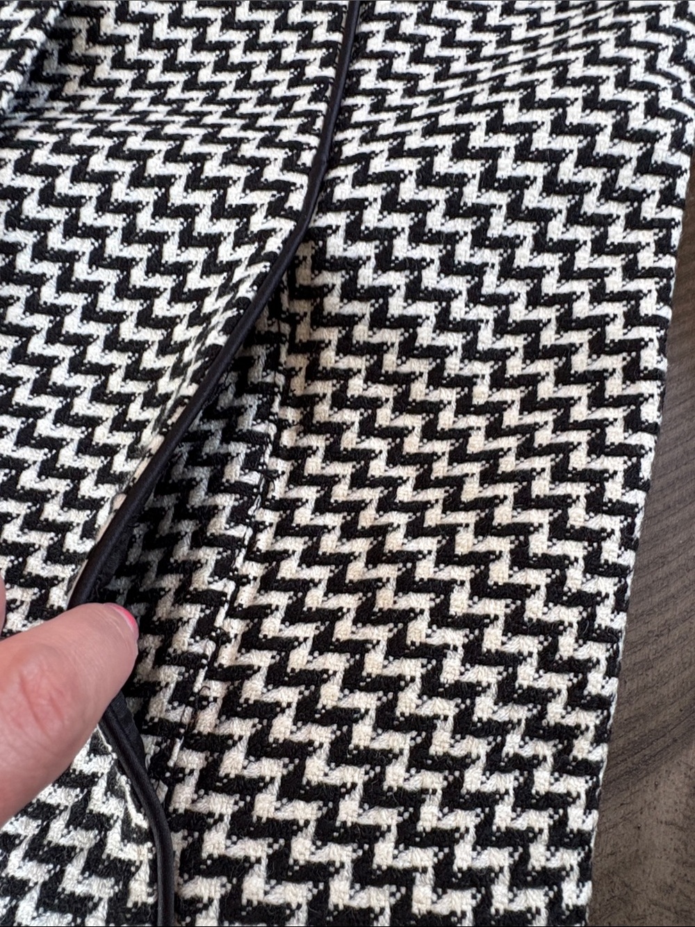 Madison Black & White Herringbone Pea Coat - Picture 5 of 7